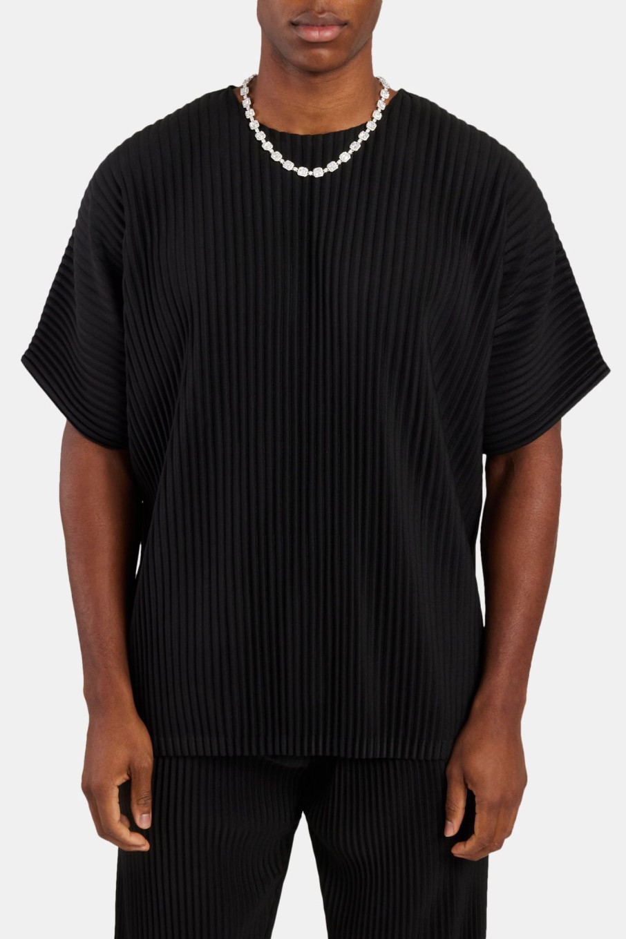 T-Shirts & Vests | cernucci T-Shirts & Vests Oversized Pleated T-Shirt - Black