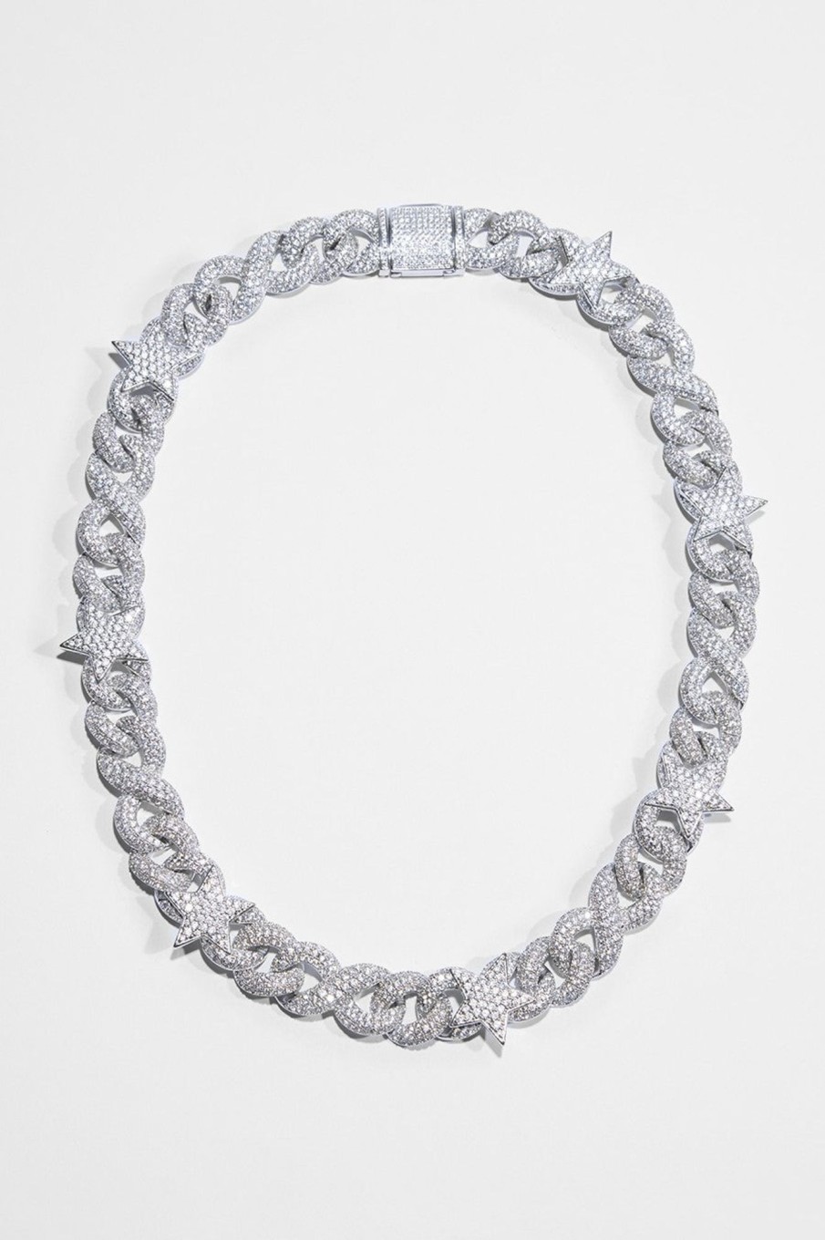 Iced Jewellery | cernucci Iced Jewellery 14Mm Iced Star Cuban Chain