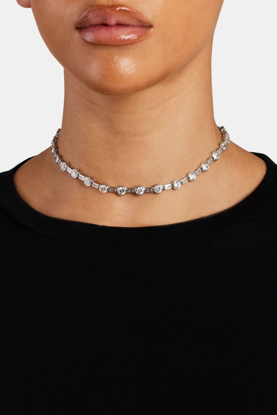 Chains | JWL-CHN Chains 6Mm Iced Cz Mixed Shape Choker