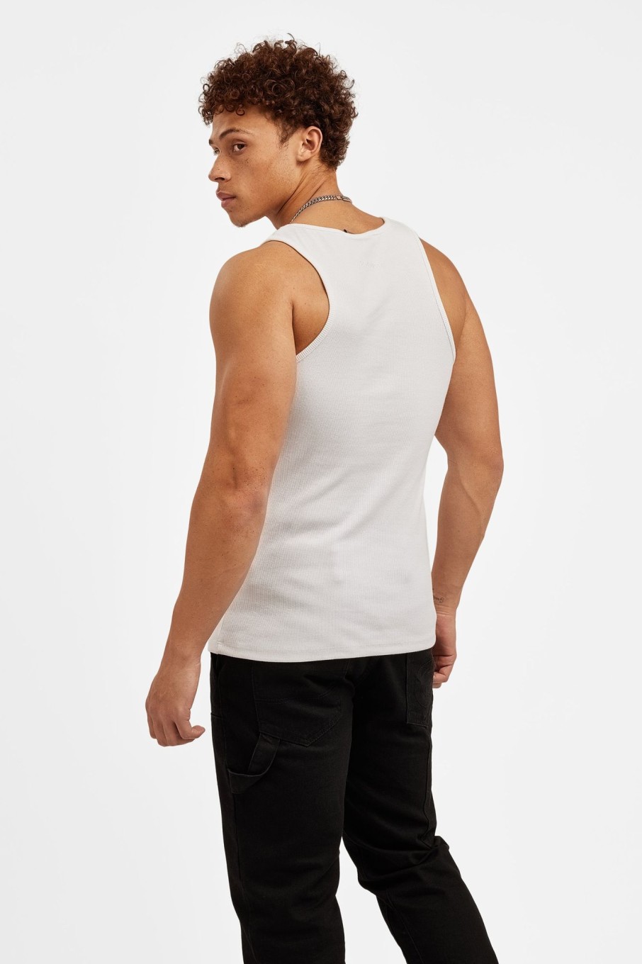 T-Shirts & Vests | CLO-TOP-TEE T-Shirts & Vests Cernucci Muscle Fit Ribbed Vest - White