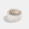 925 Sterling Silver | cernucci 925 Sterling Silver 10Mm 925 Triple Row Cz Ring