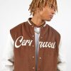 Outerwear | cernucci Outerwear Cernucci Varsity Bomber Jacket - Chocolate