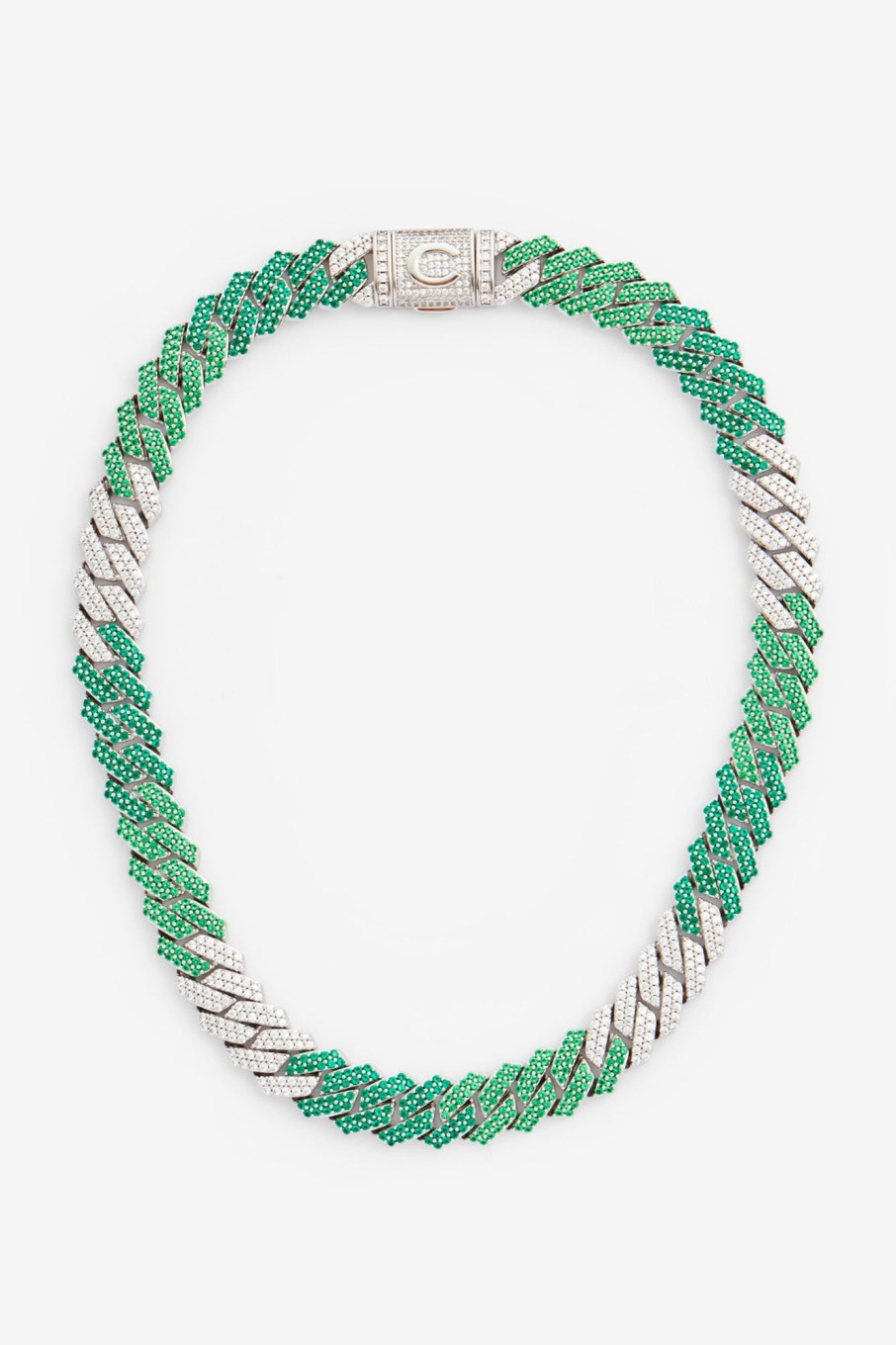 Chains | cernucci Chains 14Mm Iced Green Gradient Cuban Chain