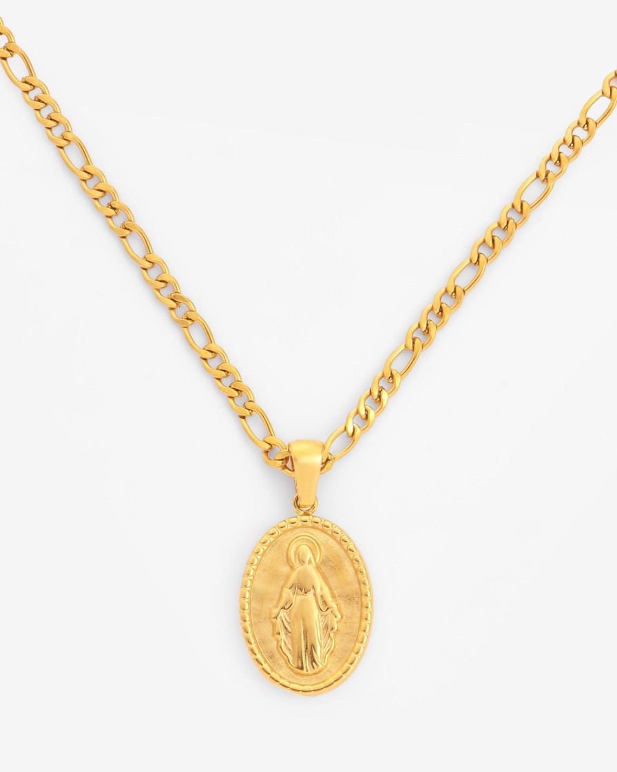 Necklaces | cernucci Necklaces 20Mm St Christopher Necklace - Gold