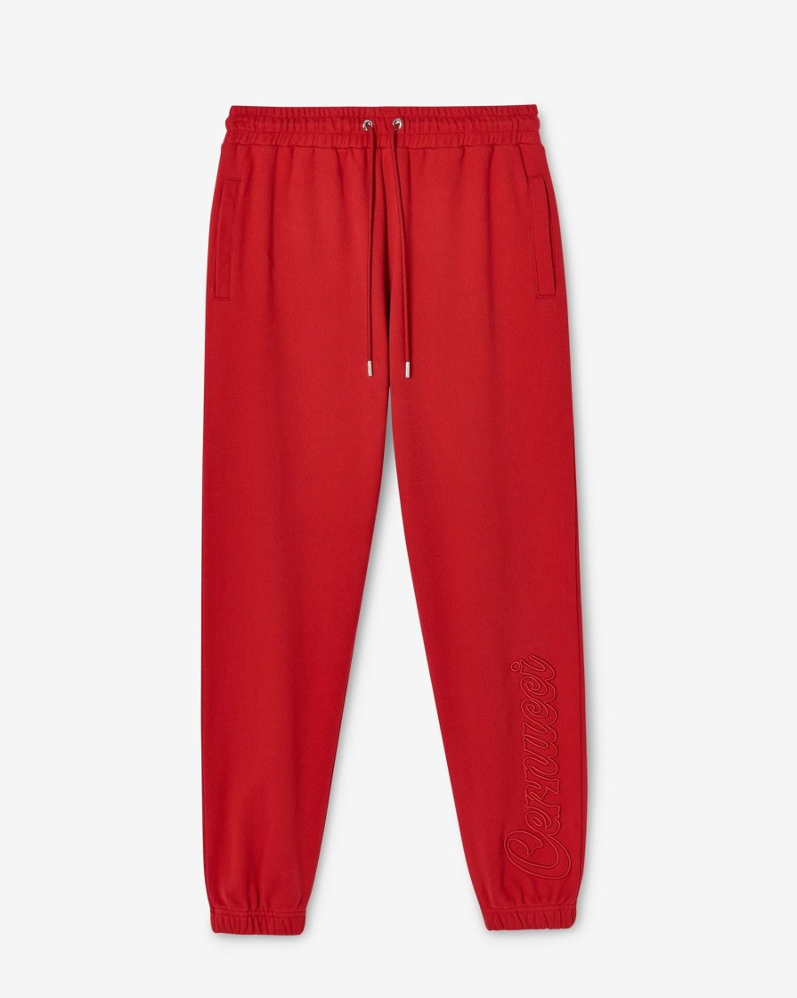 Trousers & Joggers | CLO-BOT-TRO Trousers & Joggers Cernucci Embroidered Jogger - Red