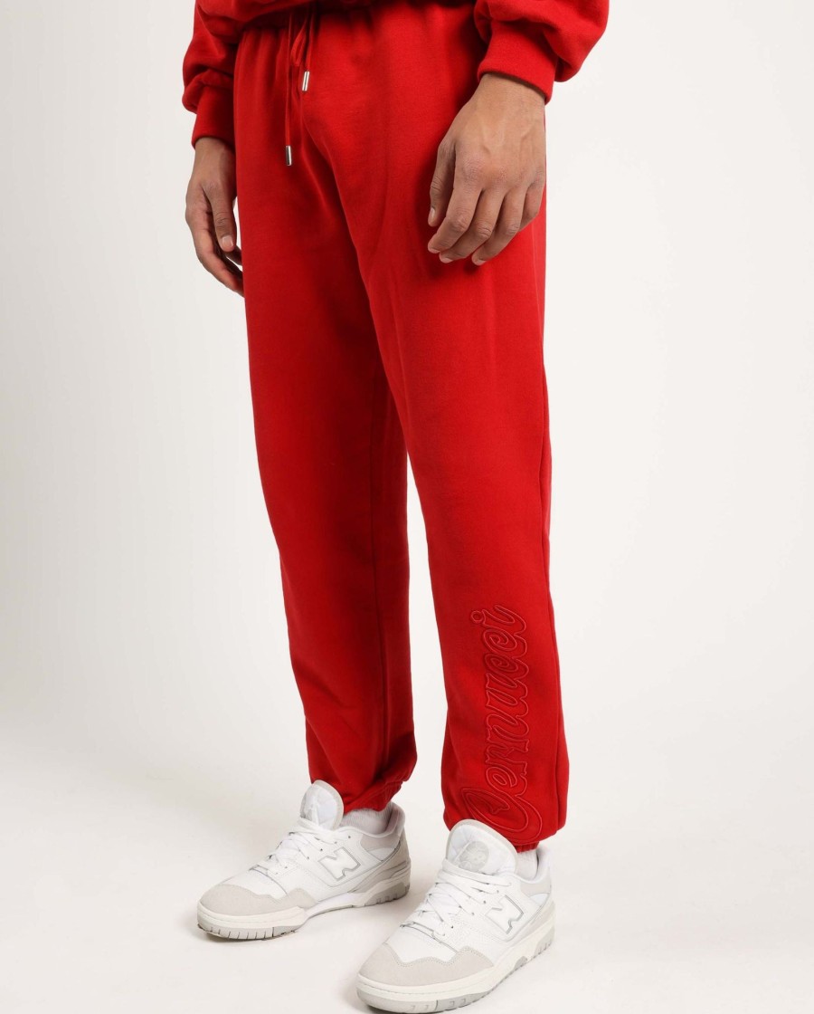 Trousers & Joggers | CLO-BOT-TRO Trousers & Joggers Cernucci Embroidered Jogger - Red