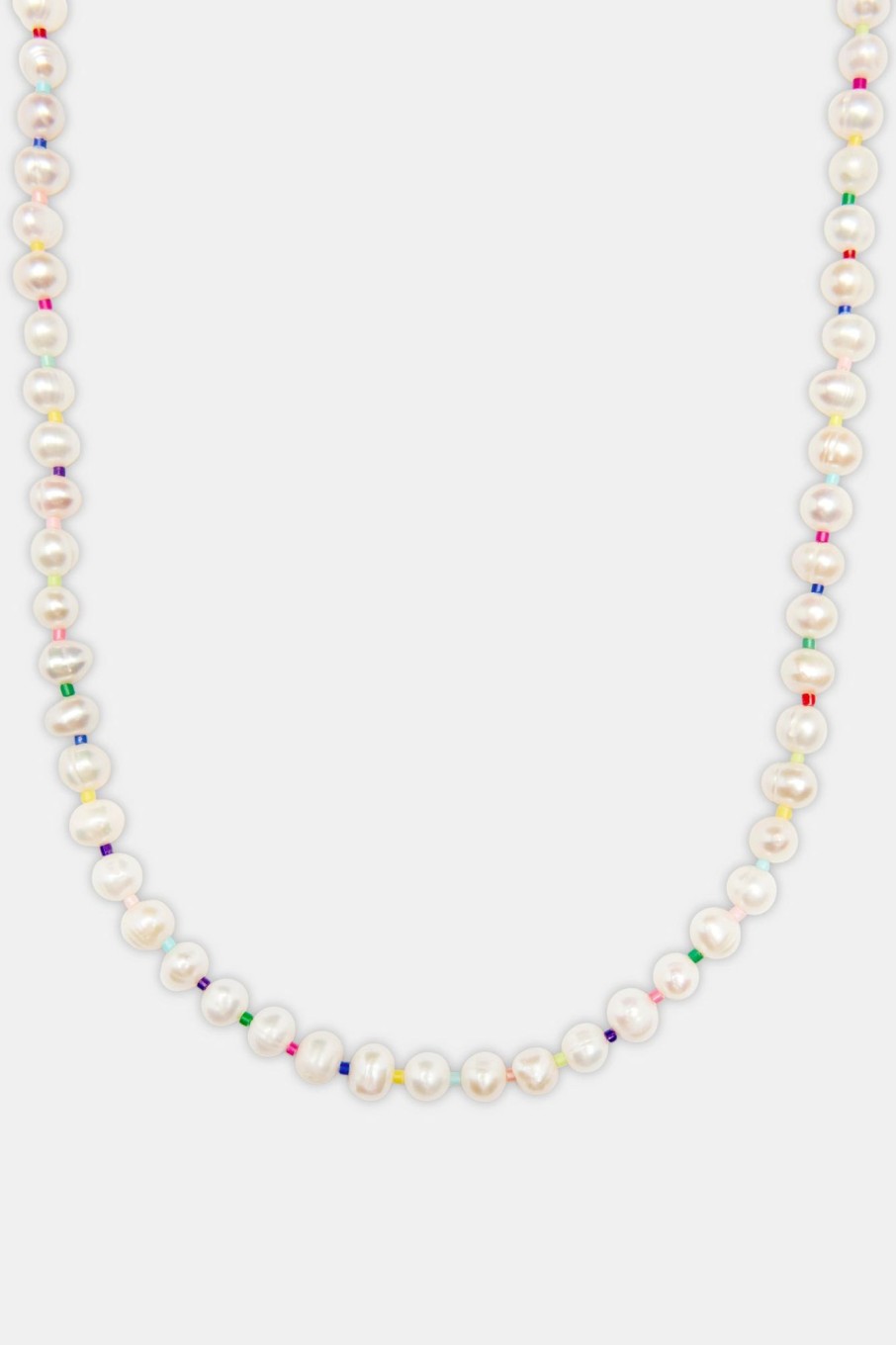 Pearls | JWL-CHN-PRL Pearls 6Mm Freshwater Pearl U0026 Multi Colour Micro Bead Necklace