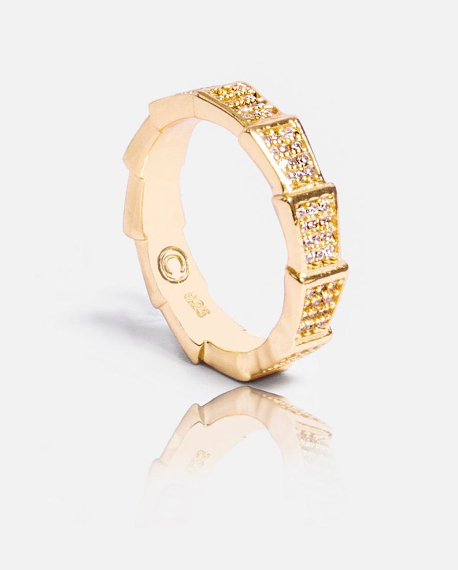 Rings | cernucci Rings Iced Cobra Ring - Gold