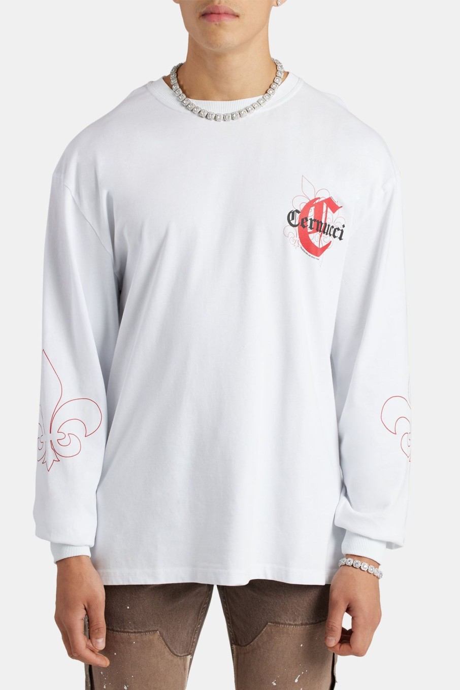 T-Shirts & Vests | cernucci T-Shirts & Vests Oversized C Fleur Long Sleeve T-Shirt