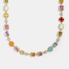 Necklaces | cernucci Necklaces Pink Multi Gemstone Motif Necklace - Gold