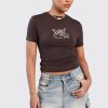 T-Shirts & Tops | cernucci T-Shirts & Tops Cherub Print Baby Tee - Chocolate