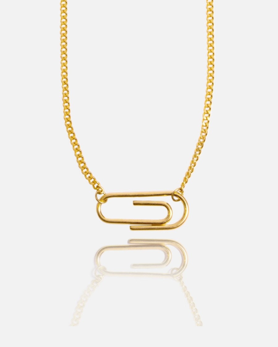 Necklaces | cernucci Necklaces Paper Clip Necklace - Gold