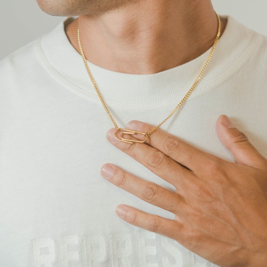 Necklaces | cernucci Necklaces Paper Clip Necklace - Gold