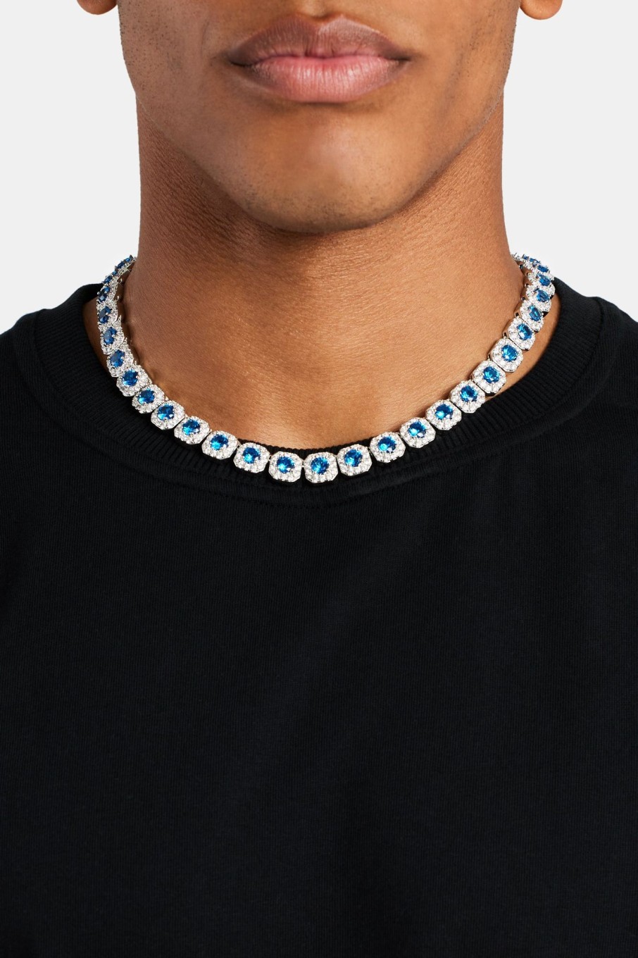 Cernucci X Phil Foden | cernucci Cernucci X Phil Foden 10Mm Iced Blue Cz Cluster Chain