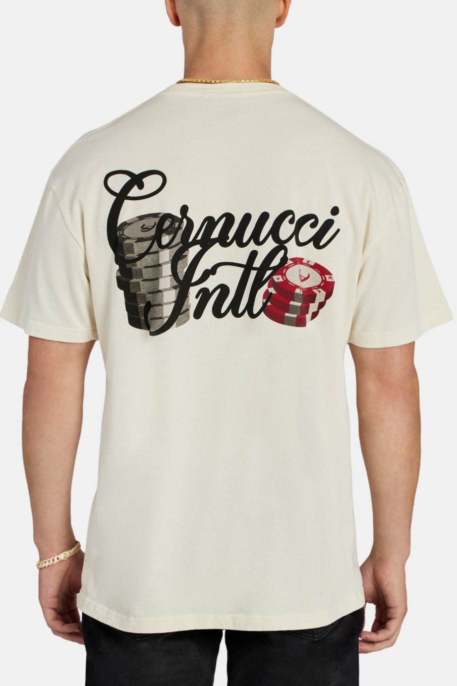 T-Shirts & Vests | cernucci T-Shirts & Vests Poker Chip Print T-Shirt - Ecru