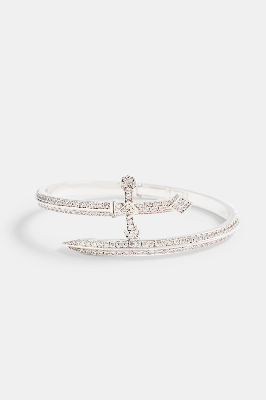 Cross Jewellery | cernucci Cross Jewellery Iced Cz Pave Cross Bangle