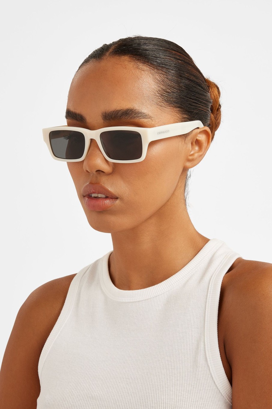 Accessories | CLO-ACC Accessories Rectangular Acetate Sunglasses - Ecru