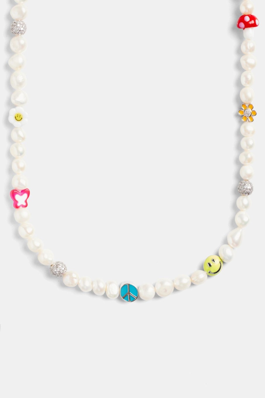 Necklaces | JWL-NECK-PRL Necklaces 8Mm Freshwater Pearl Mixed Motif Bead Necklace