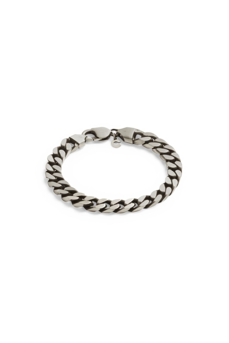 925 Sterling Silver | cernucci 925 Sterling Silver 925 Sterling Silver Oxidised Flat Chunky Cuban Bracelet