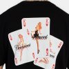 T-Shirts & Vests | cernucci T-Shirts & Vests Playing Card Print T-Shirt - Black