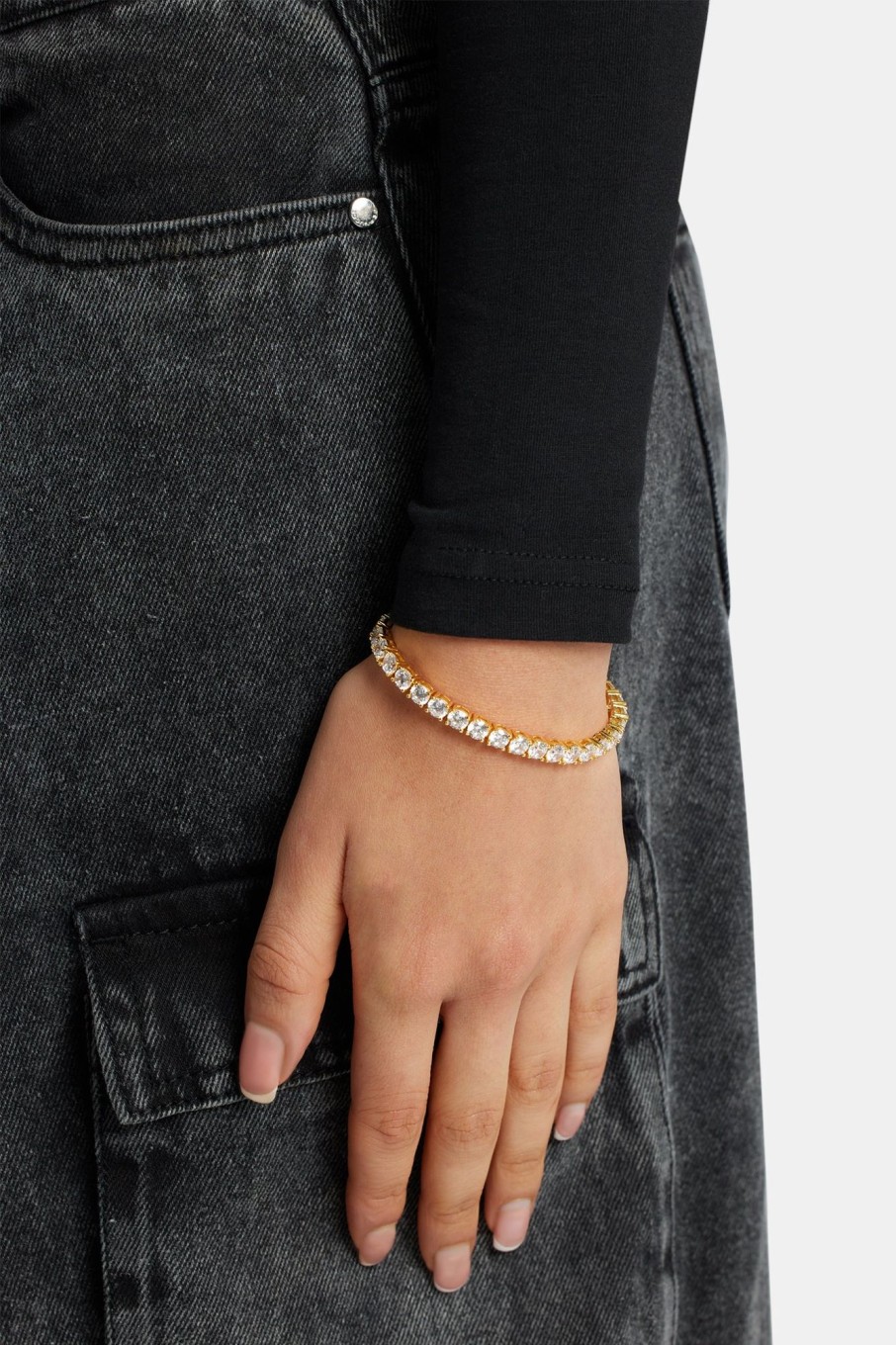 Iced Jewellery | JWL-BRA Iced Jewellery Womens 5Mm Tennis Bracelet - Gold