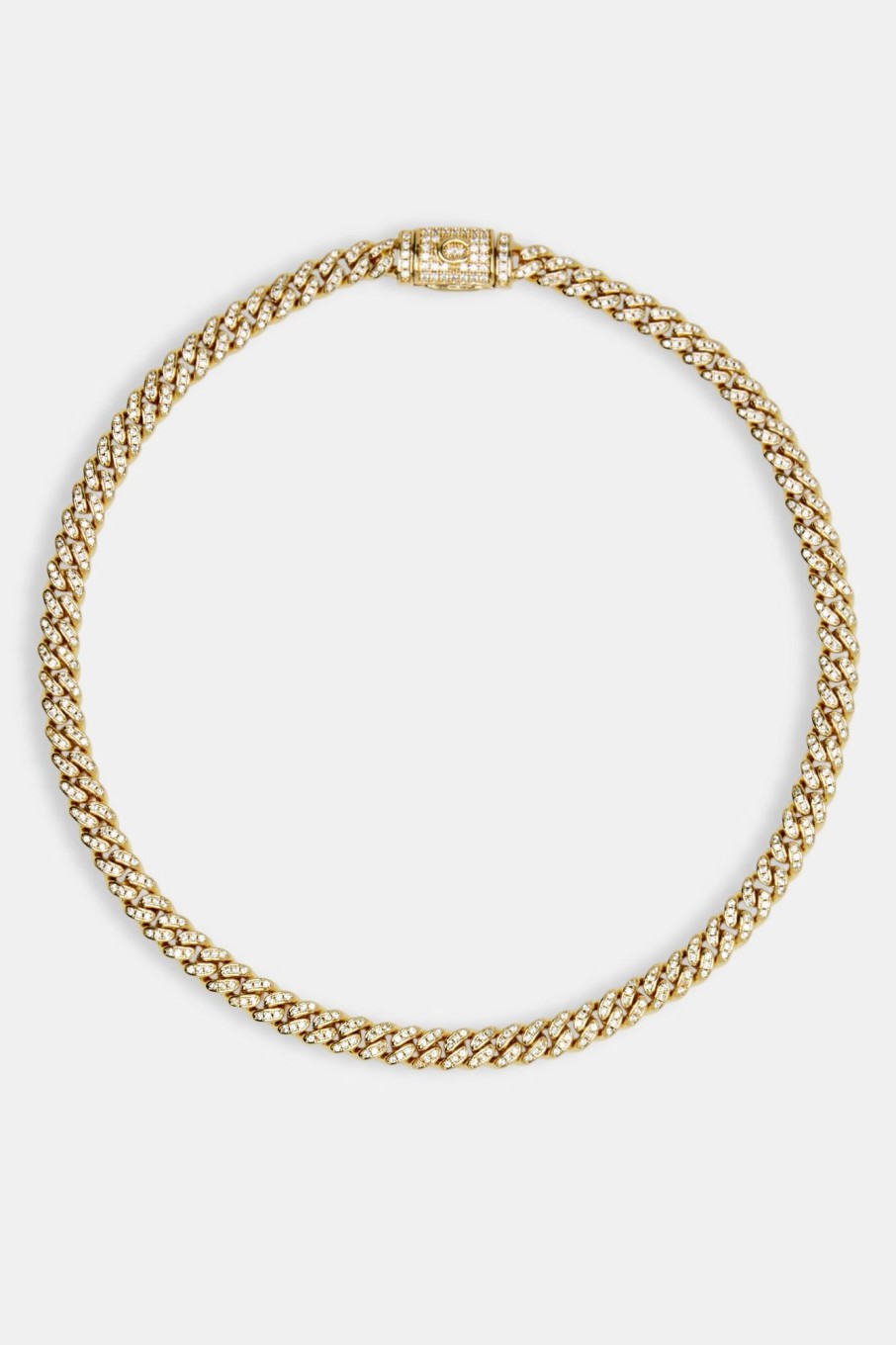 Chokers | JWL-CHN Chokers 6Mm Gold Plated Iced Cuban Chain Choker