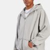 Hoodies & Sweatshirts | cernucci Hoodies & Sweatshirts Exposed Seam Zip Through Hoodie - Ash Grey