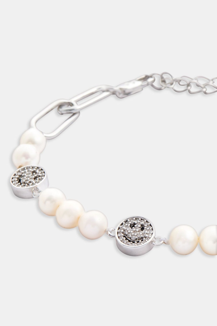 Pearl Necklaces & Bracelets | cernucci Pearl Necklaces & Bracelets Pearl And Iced Face Motif Bracelet