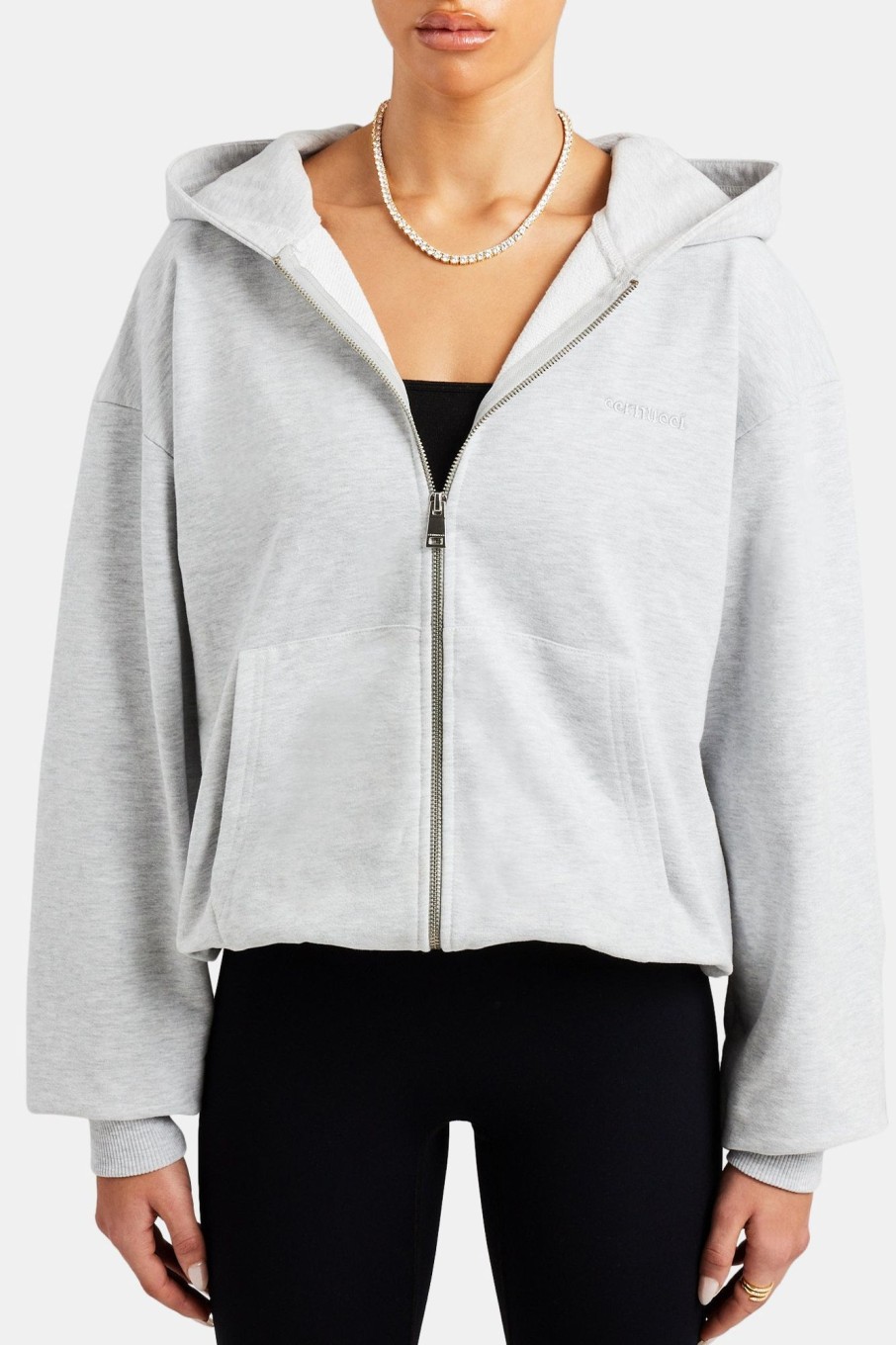 Hoodies & Sweatshirts | CLO-TOP-HS-HOOD Hoodies & Sweatshirts Oversized Zip Hoodie - Ash Grey