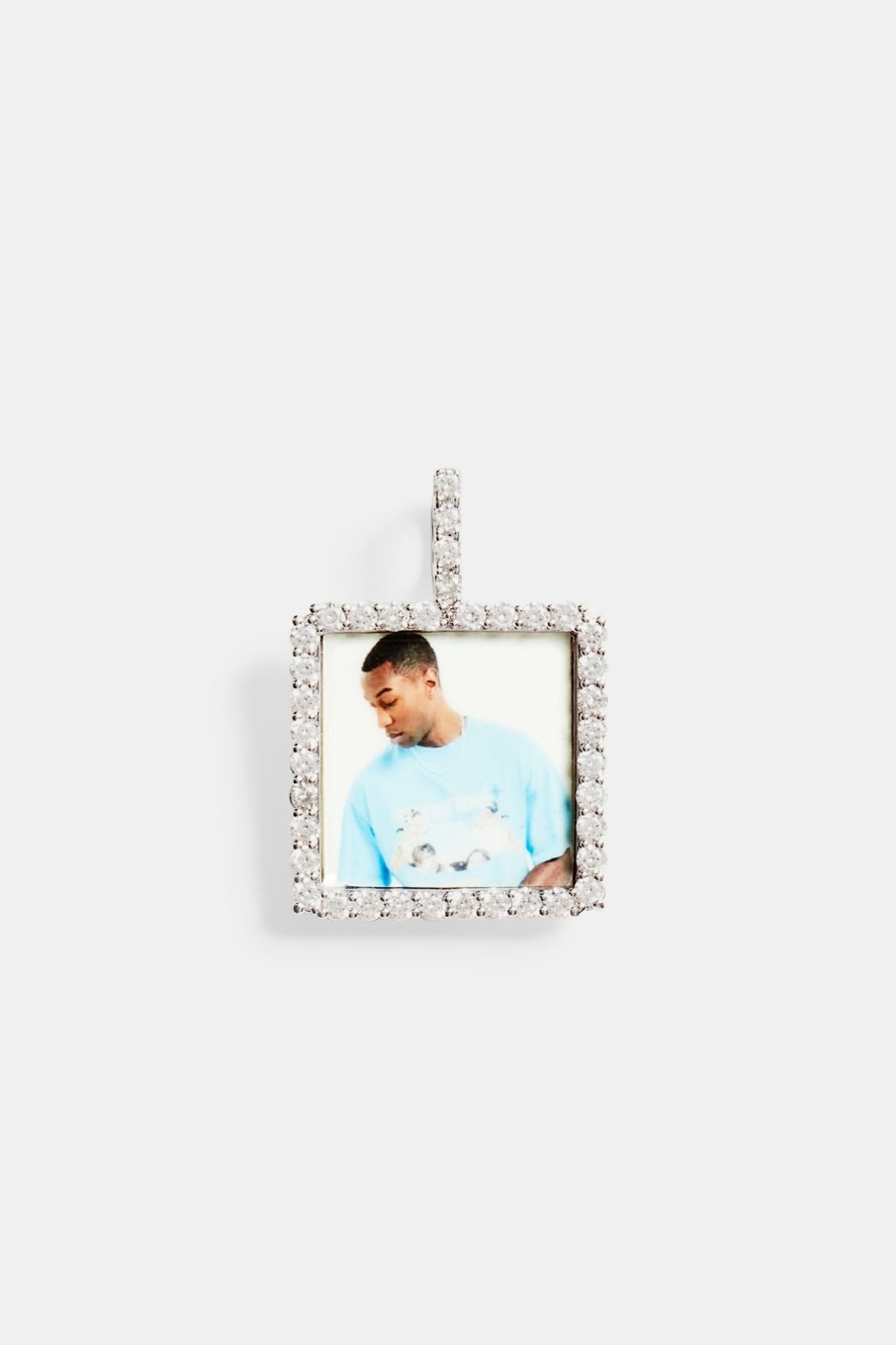 Custom Jewellery | JWL-CUST Custom Jewellery Iced Square Custom Photo Pendant