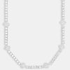 Iced Jewellery | JWL-CHN Iced Jewellery Womens Iced Motif Tennis Chain - White 5Mm