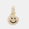 Pendants | cernucci Pendants Micro Gold Plated Iced Cz Happy Face Pendant