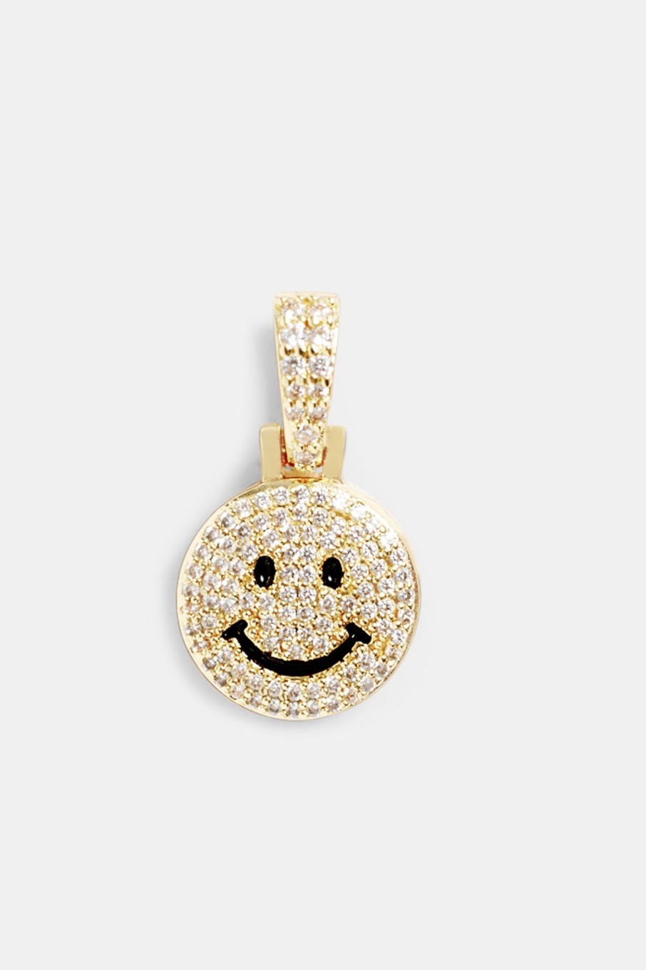 Pendants | cernucci Pendants Micro Gold Plated Iced Cz Happy Face Pendant