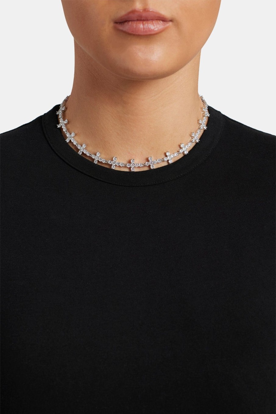 Iced Jewellery | JWL-CHN Iced Jewellery Iced Repeat Cross Choker