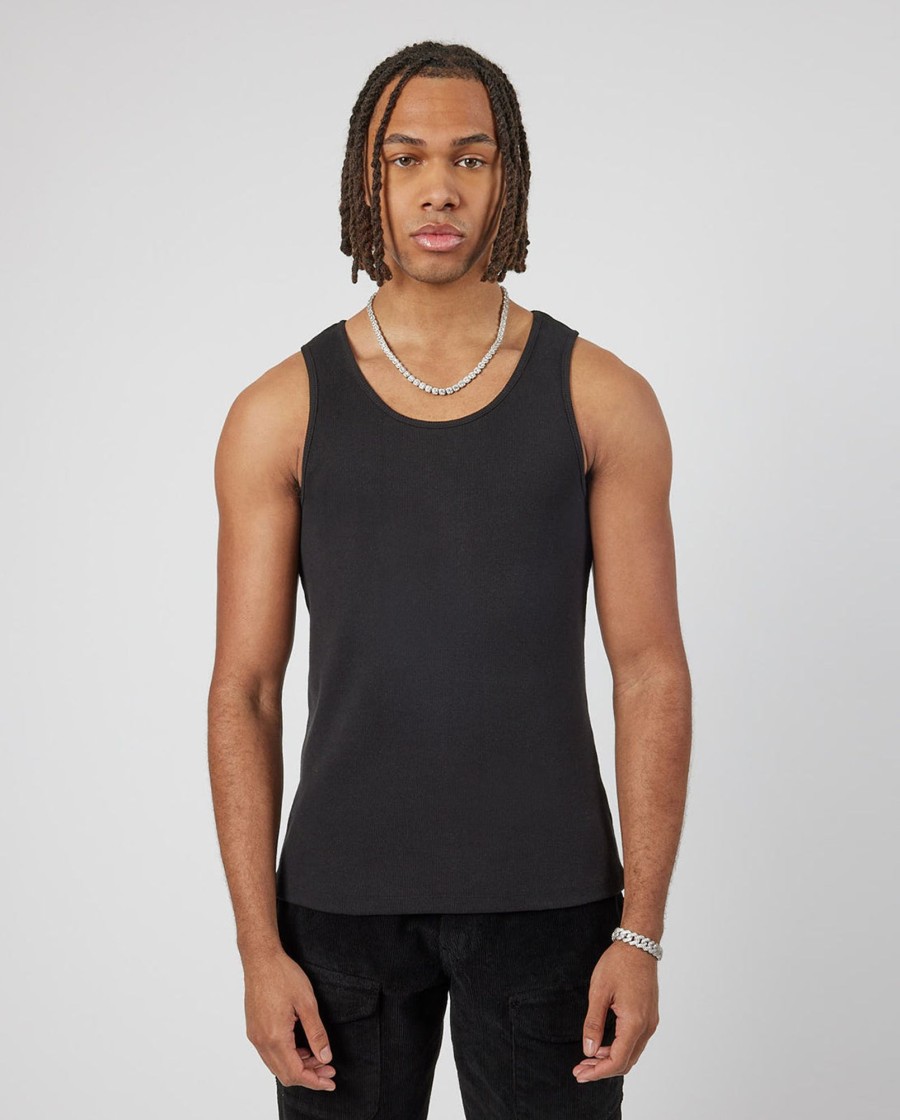 T-Shirts & Vests | CLO-TOP-TEE T-Shirts & Vests Slim Ribbed Vest - Black