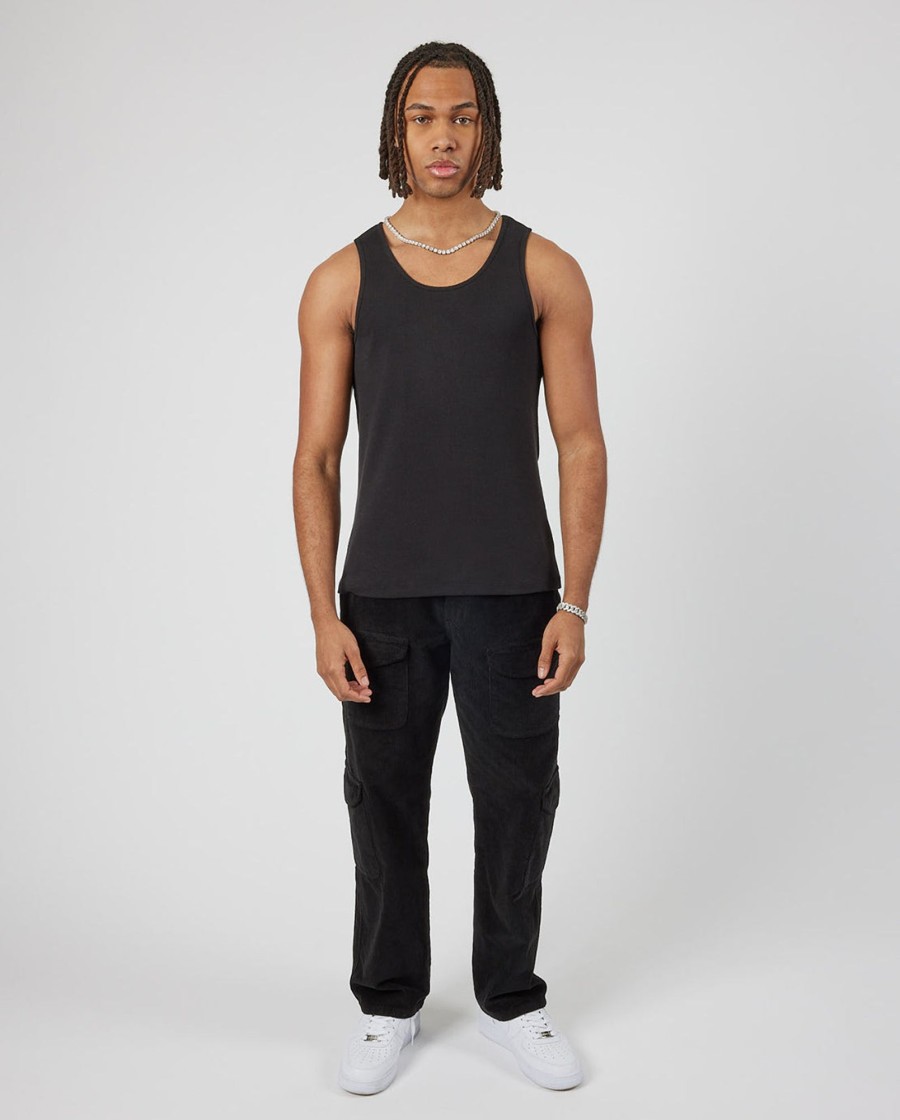 T-Shirts & Vests | CLO-TOP-TEE T-Shirts & Vests Slim Ribbed Vest - Black