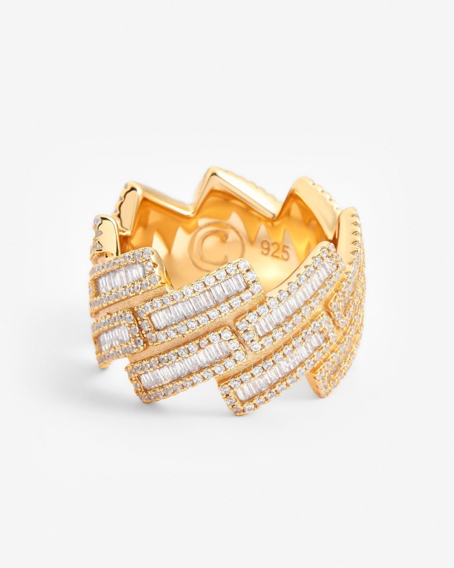 Rings | cernucci Rings Baguette Prong Cuban Ring - Gold