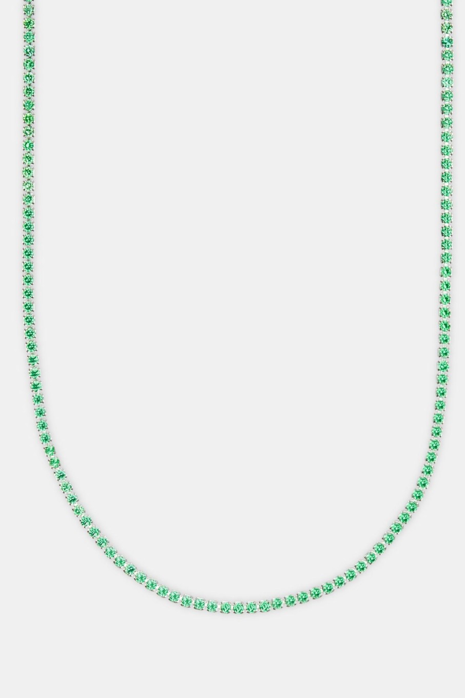 Chains | cernucci Chains Micro Tennis Chain Green - White 2.5Mm