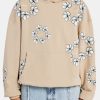 Hoodies & Sweatshirts | CLO-TOP-HS-HOOD Hoodies & Sweatshirts Floral Print Oversized Hoodie - Beige