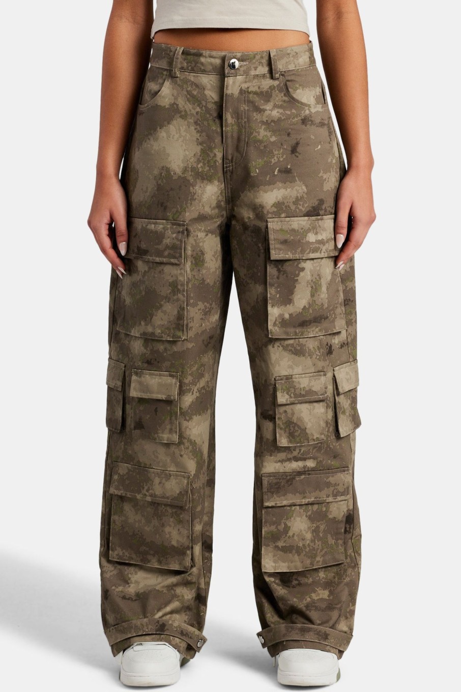 Trousers & Joggers | CLO-BOT-TRO Trousers & Joggers Baggy Multi Pocket Camo Cargo Trouser - Camo