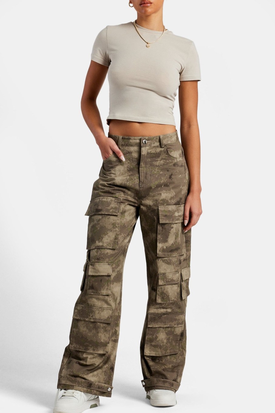 Trousers & Joggers | CLO-BOT-TRO Trousers & Joggers Baggy Multi Pocket Camo Cargo Trouser - Camo