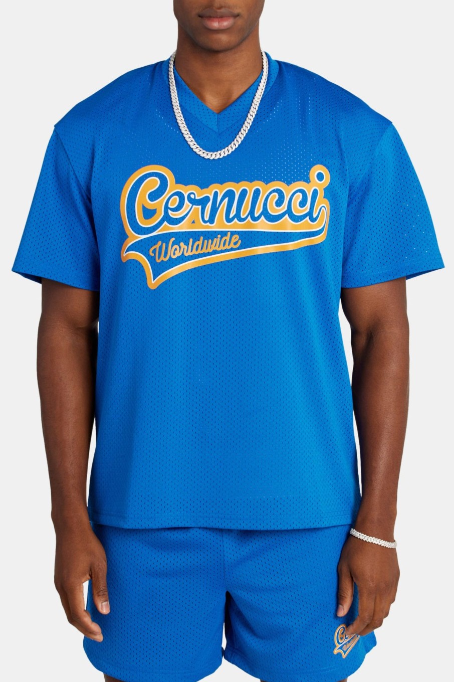 T-Shirts & Vests | cernucci T-Shirts & Vests Cernucci Varsity Mesh T-Shirt - Cobalt