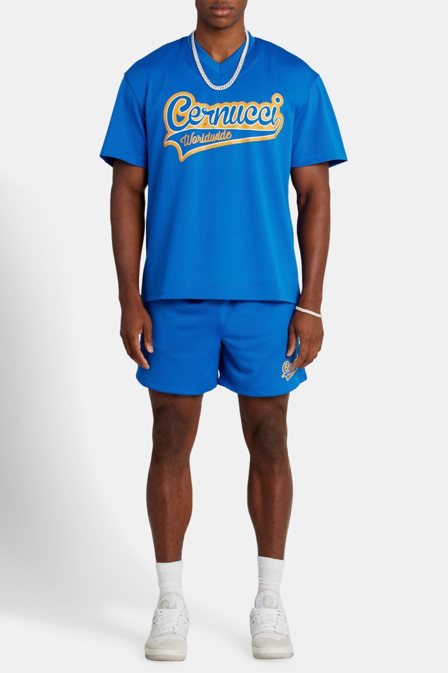 T-Shirts & Vests | cernucci T-Shirts & Vests Cernucci Varsity Mesh T-Shirt - Cobalt