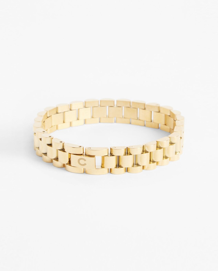 Bracelets & Bangles | JWL-BRA Bracelets & Bangles 10Mm Watch Strap Link Bracelet - Gold