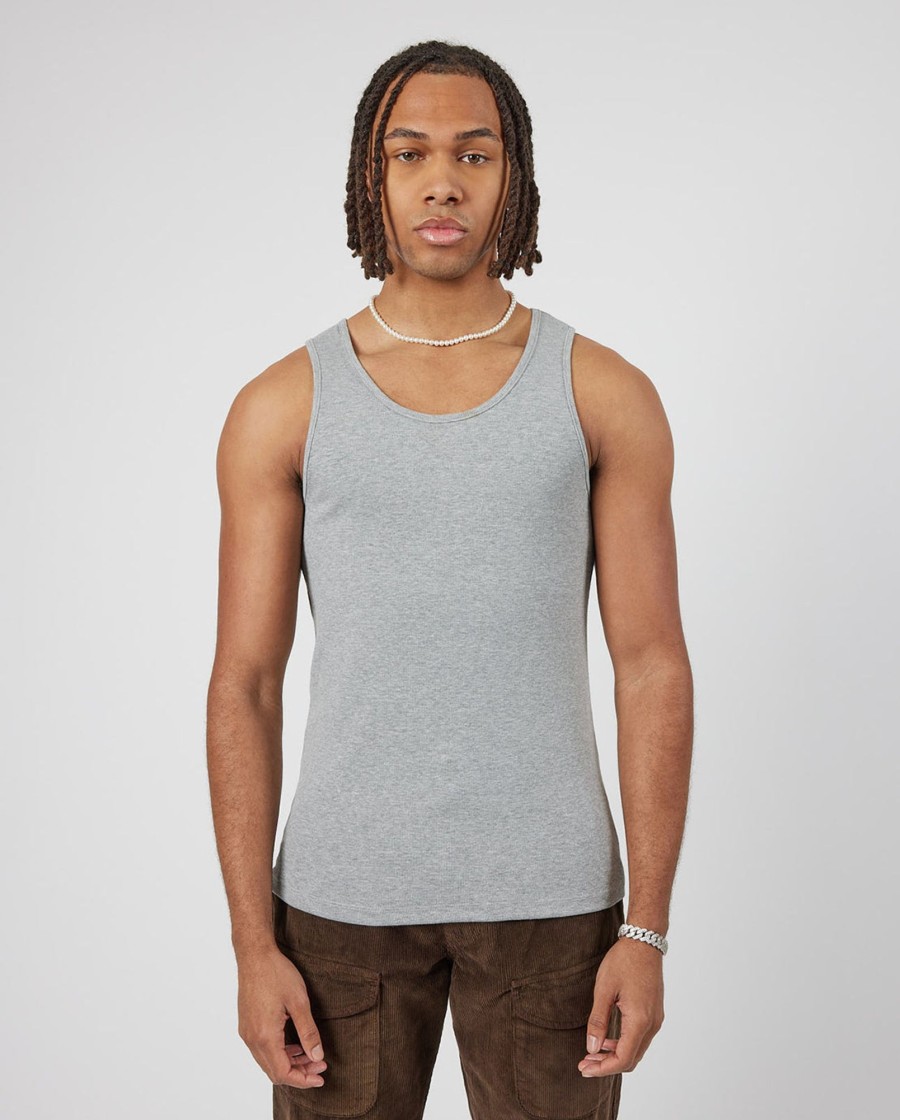 T-Shirts & Vests | CLO-TOP-TEE T-Shirts & Vests Slim Ribbed Vest - Grey