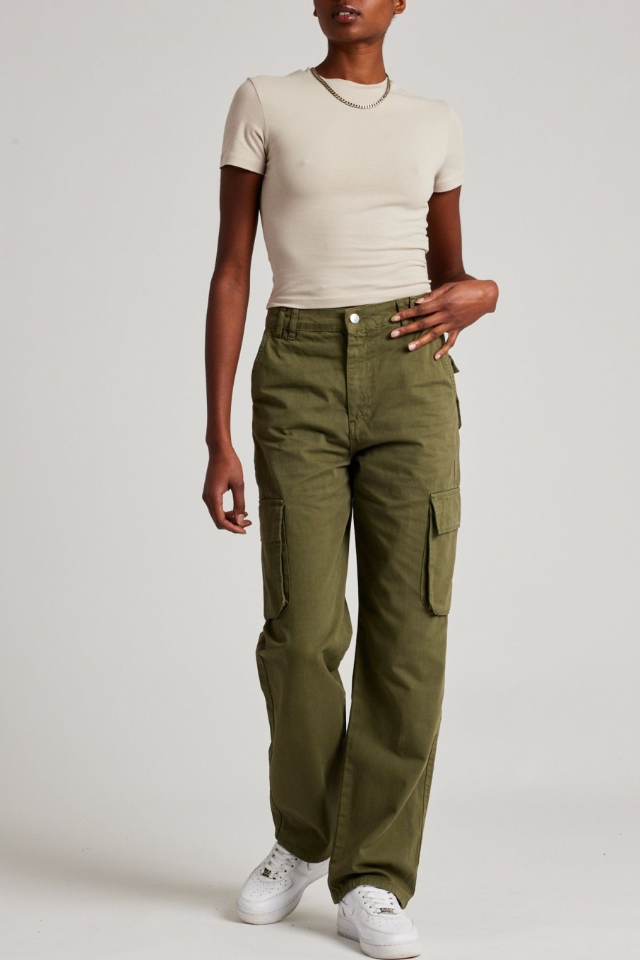 Trousers & Joggers | CLO-BOT-TRO Trousers & Joggers Straight Leg Cargo Trouser - Khaki