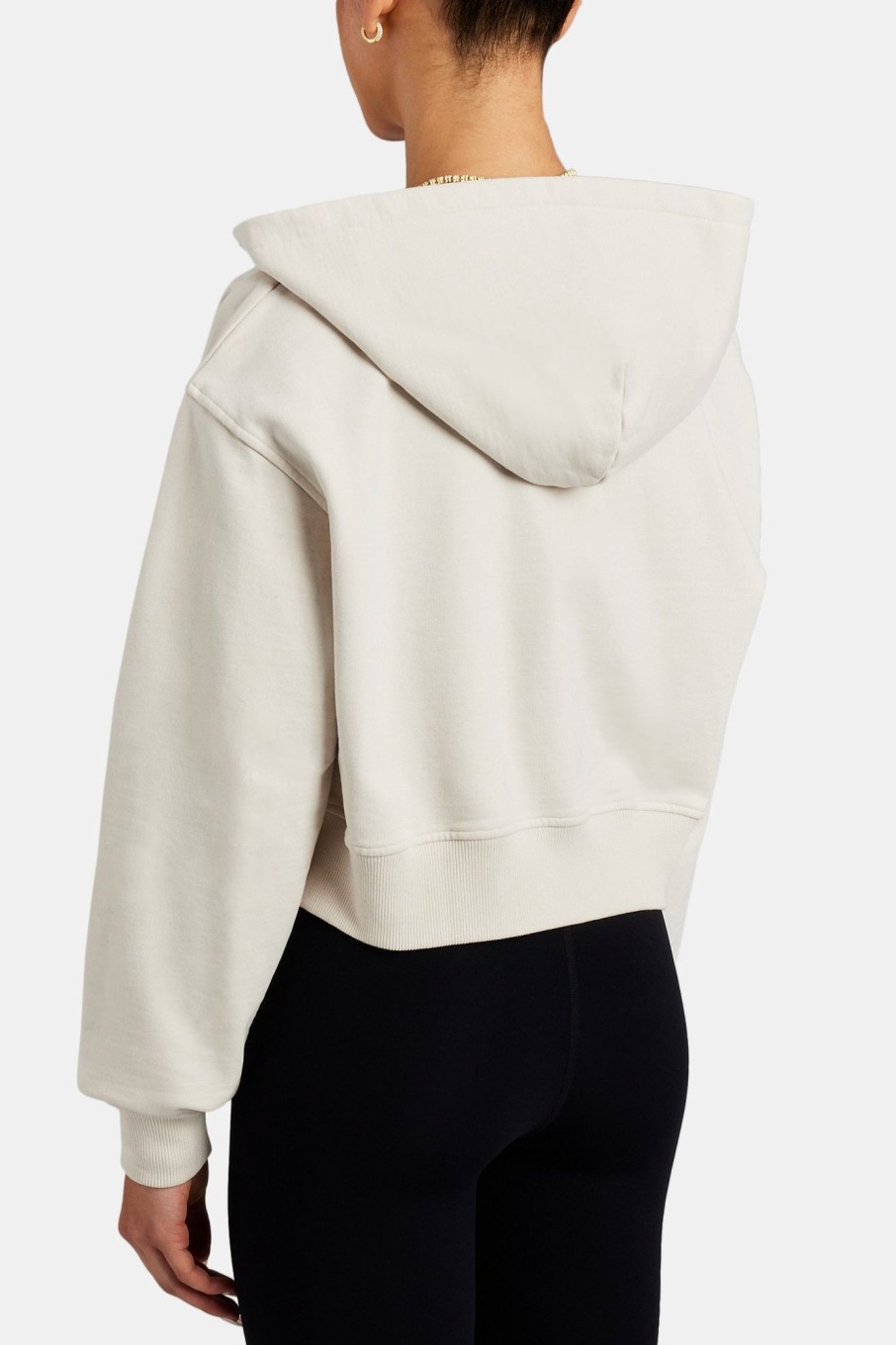 Hoodies & Sweatshirts | CLO-TOP-HS-HOOD Hoodies & Sweatshirts Cropped Zip Hoodie - Stone