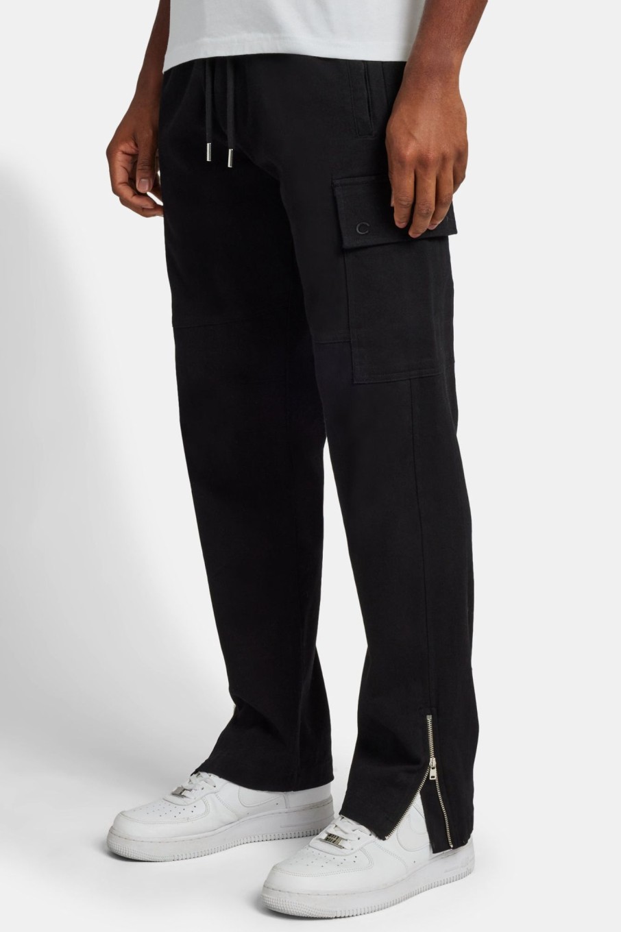 Trousers & Joggers | CLO-BOT-TRO Trousers & Joggers Zip Hem Cargo Trouser - Black