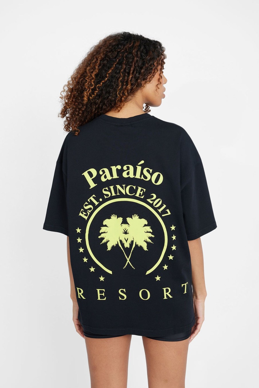 T-Shirts & Tops | CLO-TOP-TEE T-Shirts & Tops Oversized Palm Print T-Shirt - Black