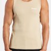 T-Shirts & Vests | cernucci T-Shirts & Vests Embroidered Slim Fit Vest - Stone